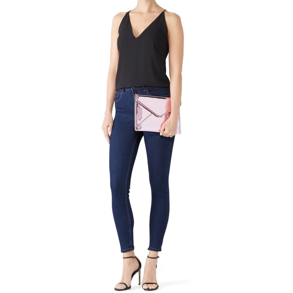 Rebecca Minkoff Leo Mirror Pink Metallic Clutch - Picture 4 of 14